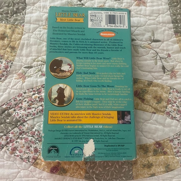 Nick jr Little Bear “Meet Little Bear” VHS Orange Tape - Picture 2 of 4